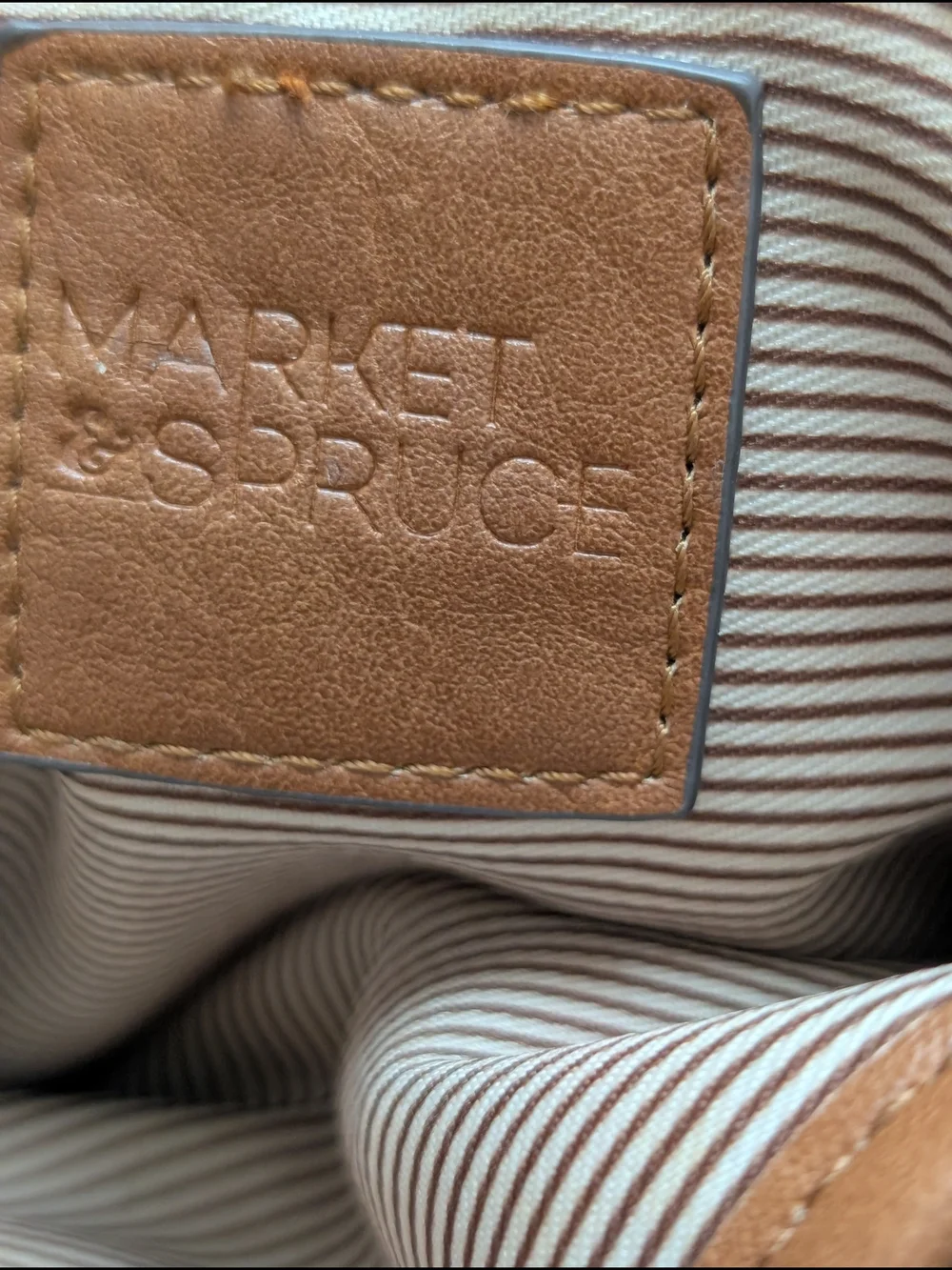 Market & Spruce Dara Zipper Detail Leather Backpack Tote - Cognac